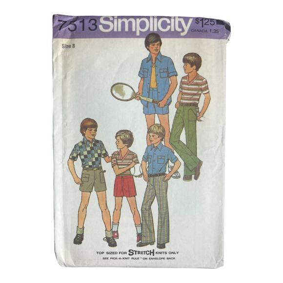 Simplicity 7513 Boys' Shirt, Top, Pants or Shorts Pattern - Size 8 - Picture 2 of 5